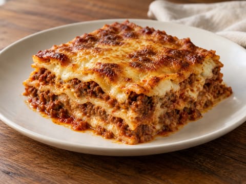 Lasagna delle Feste (sváteční lasagne s masovým ragú a bešamelem) Lasagna delle Feste (sváteční lasagne s masovým ragú a bešamelem)