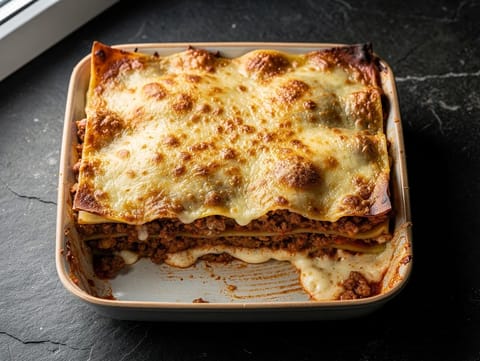 Lasagne al Forno (zapiekana lasagne z ragù wołowym i beszamelem)