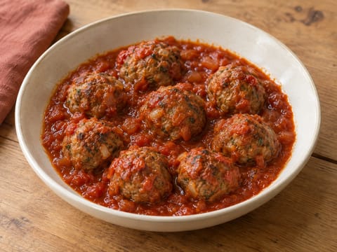 Lebanese Kafta Bil Bandoura (klopsiki w sosie pomidorowym) Lebanese Kafta Bil Bandoura (klopsiki w sosie pomidorowym)