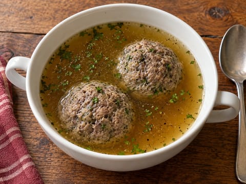 Leberknödel Suppe (německá polévka s játrovými knedlíčky) Leberknödel Suppe (německá polévka s játrovými knedlíčky)