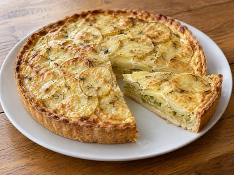 Leek and Potato Tart with Crème Fraîche Custard