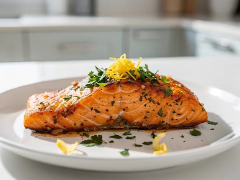 Salmone al limone ed erbe aromatiche alla spagnola Salmone al limone ed erbe aromatiche alla spagnola