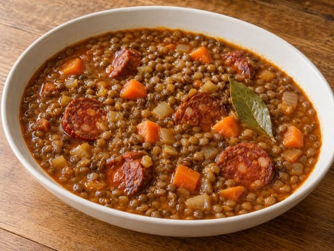 Lentejas Estofadas con Chorizo (spansk linse- og chorizogryte) Lentejas Estofadas con Chorizo (spansk linse- og chorizogryte)
