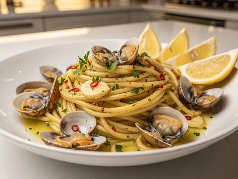 Linguine alle Vongole (linguine med muslinger)