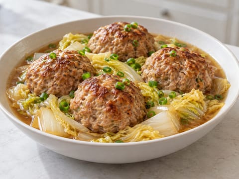 Lion’s Head Meatballs (Shanghai-varkensgehaktballen met Chinese kool) Lion’s Head Meatballs (Shanghai-varkensgehaktballen met Chinese kool)