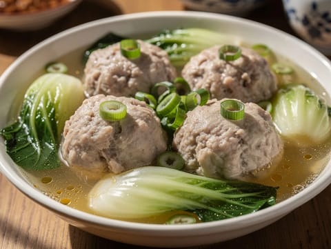 Lion’s Head Meatballs (Shanghai-stil braiserede svinekødboller med kinakål)