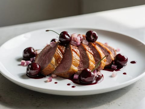 Magret de Canard aux Cerises (Vişne Soslu Ördek Göğsü)
