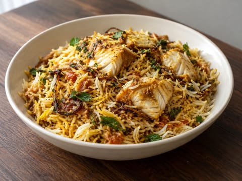 Malabári halas biryani