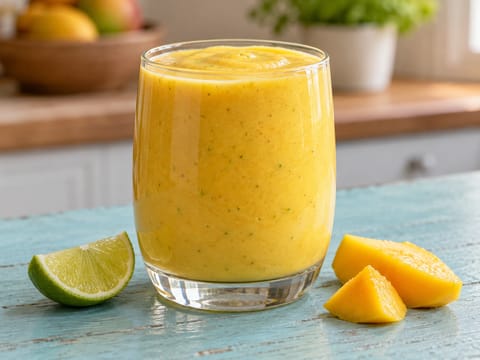 Smoothie med mango, chili og lime Smoothie med mango, chili og lime
