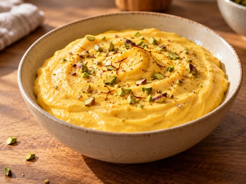 Mango shrikhand (indisk yoghurtdessert) Mango shrikhand (indisk yoghurtdessert)