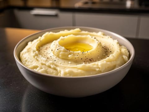 Puré de patatas con mantequilla, leche y nata agria