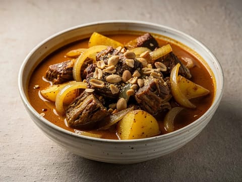 Massaman Curry με μοσχάρι, πατάτες και φιστίκια