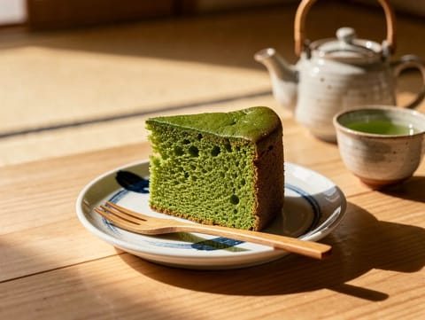 Matcha-Castella-Kuchen (japanischer Grüntee-Biskuit) Matcha-Castella-Kuchen (japanischer Grüntee-Biskuit)