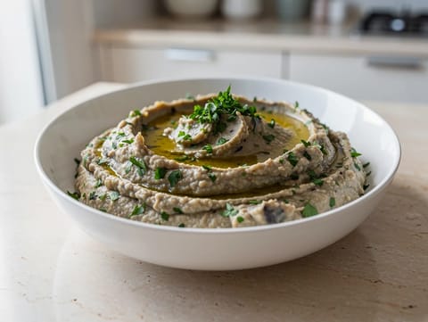 Melitzanosalata (pastă grecească afumată de vinete) Melitzanosalata (pastă grecească afumată de vinete)