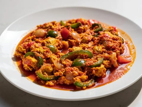 Menemen (τουρκικά στραπατσάδα με ντομάτες και πιπεριές)