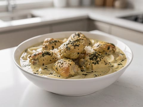 Methi Malai Murg (krémové kuře s pískavicí) Methi Malai Murg (krémové kuře s pískavicí)