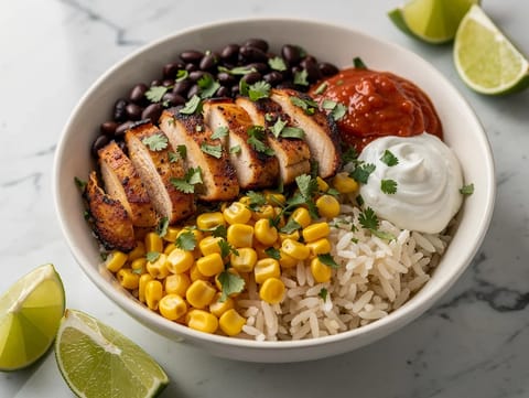 Mexicaanse kip-burritobowl