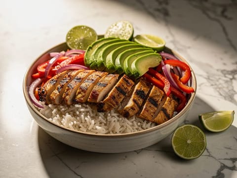 Mexická miska s kuřecími fajitas