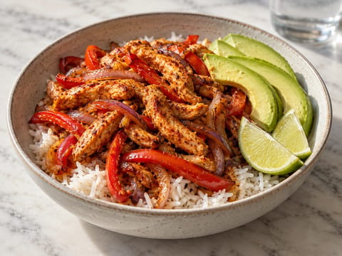 Mexicansk kyllingfajita-bolle Mexicansk kyllingfajita-bolle