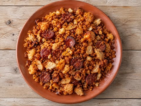 Migas (smažená strouhanka s chorizem a česnekem)