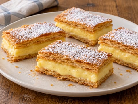 Millefoglie con Crema Pasticcera (mille-feuille italian) Millefoglie con Crema Pasticcera (mille-feuille italian)