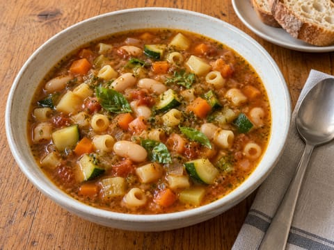 Minestrone alla Genovese (zöldséges-babos leves pestóval) Minestrone alla Genovese (zöldséges-babos leves pestóval)