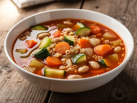 Minestrone di Verdure (sopa italiana de verduras y alubias) Minestrone di Verdure (sopa italiana de verduras y alubias)