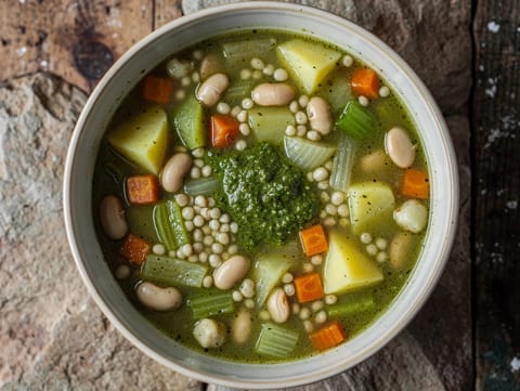 Minestrone Genovese com pesto Minestrone Genovese com pesto