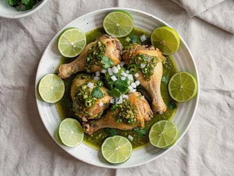 Mixiotes de Pollo en Salsa Verde (parowane paczuszki z kurczaka w salsa verde)