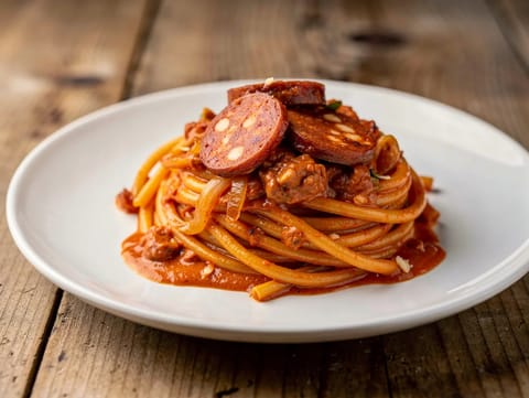 Makaron z chorizo w wędzonym pomidorowo-śmietanowym sosie