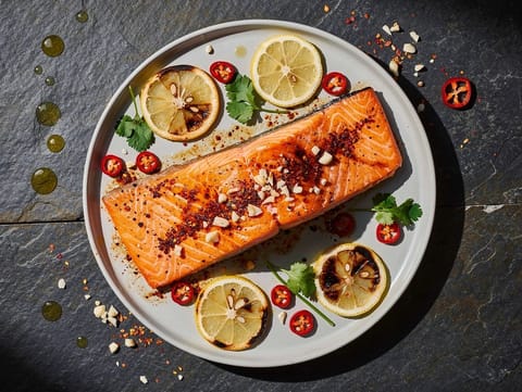 Saumon piri-piri au piment, ail et citron Saumon piri-piri au piment, ail et citron