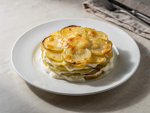 Let kartoffelgratin med Gruyère
