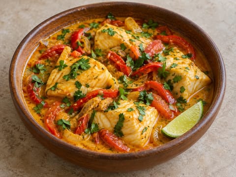 Moqueca Baiana (brasiliansk fiskestuvning med kokos)