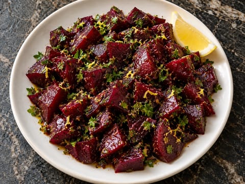 Salată marocană de sfeclă cu chimion, lămâie şi ulei de măsline Salată marocană de sfeclă cu chimion, lămâie şi ulei de măsline