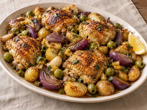 Marokkaanse kip uit de oven met ingelegde citroen en olijven Marokkaanse kip uit de oven met ingelegde citroen en olijven