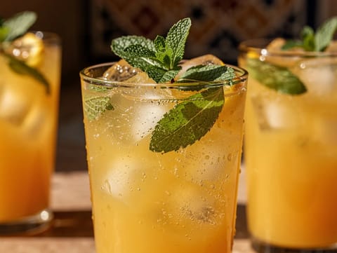 Punch di frutta marocchino con menta e acqua di fiori d’arancio Punch di frutta marocchino con menta e acqua di fiori d’arancio