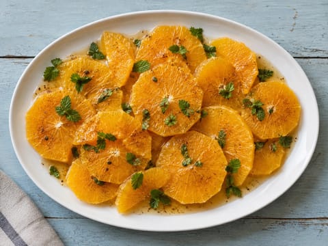Marockansk apelsinsallad med honung och apelsinblom (modern) Marockansk apelsinsallad med honung och apelsinblom (modern)