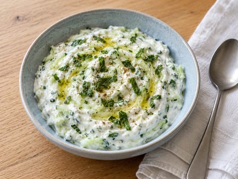 Marokkansk yoghurt- og agurkbowl Marokkansk yoghurt- og agurkbowl