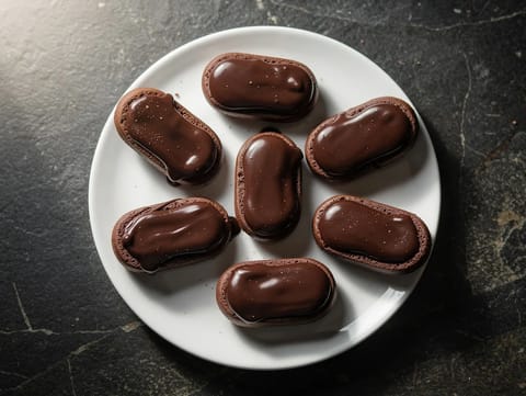 Mostaccioli (italienske krydrede julekiks med chokoladeovertræk)