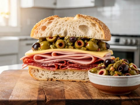 Muffuletta Sandwich with Olive Salad Muffuletta Sandwich with Olive Salad