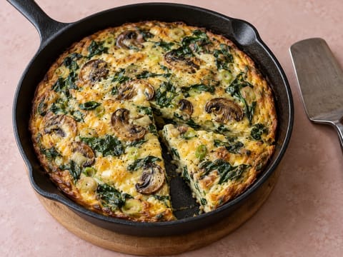 Frittata med svamp och spenat Frittata med svamp och spenat