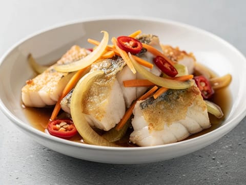 Nanban-Zuke (süß-sauer marinierter frittierter Fisch)