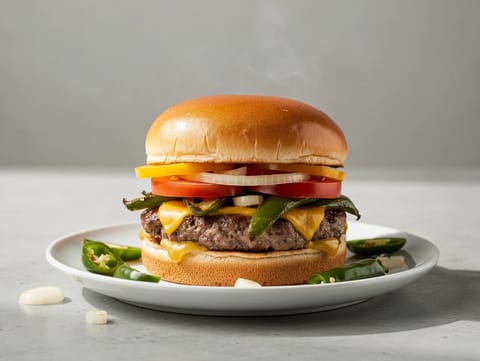 Cheeseburgeri cu chilli verde din New Mexico Cheeseburgeri cu chilli verde din New Mexico