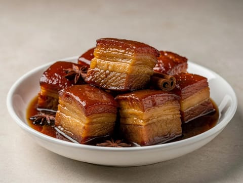 Kinesisk rödbräserad sidfläsk (Hong Shao Rou) Kinesisk rödbräserad sidfläsk (Hong Shao Rou)
