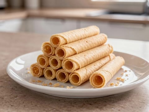 Nieuwjaarsrolletjes (nederlandske nyttårs-vaffelruller) Nieuwjaarsrolletjes (nederlandske nyttårs-vaffelruller)