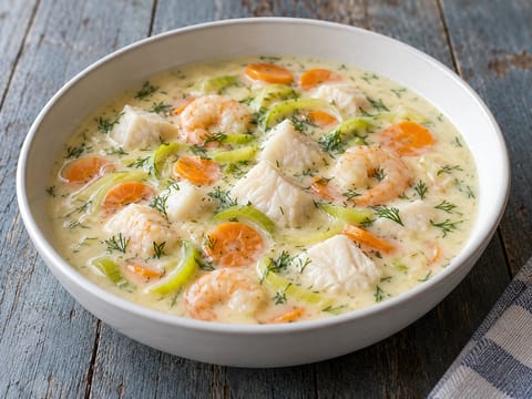 Norwegische Fiskesuppe (cremige Fischsuppe) Norwegische Fiskesuppe (cremige Fischsuppe)