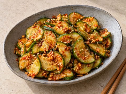 Oi Muchim (salată coreeană picantă de castraveți) Oi Muchim (salată coreeană picantă de castraveți)