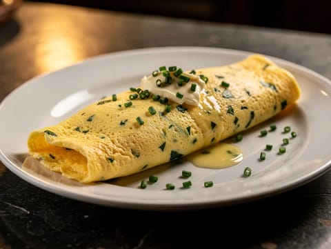Omelette aux Fines Herbes (ranskalainen yrttiomeletti) Omelette aux Fines Herbes (ranskalainen yrttiomeletti)