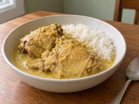 Opor Ayam (kip in kokosmelk) Opor Ayam (kip in kokosmelk)