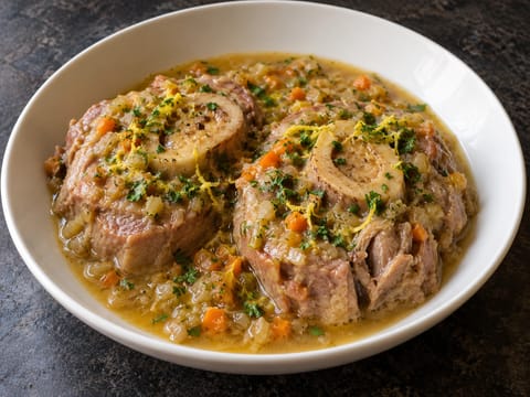 Ossobuco Bianco (weiß geschmorte Kalbshaxenscheiben) Ossobuco Bianco (weiß geschmorte Kalbshaxenscheiben)